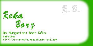 reka borz business card