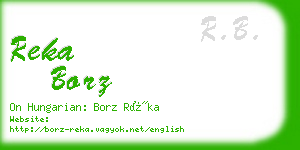 reka borz business card